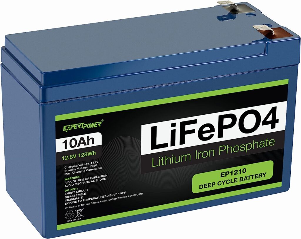 ExpertPower 12V 10Ah Lithium LiFePO4 Deep Cycle Rechargeable Battery | 2500-7000 Life Cycles  10-Year Lifetime | Built-in BMS | Perfect for RV, Solar, Marine, Overland, Off-Grid Applications