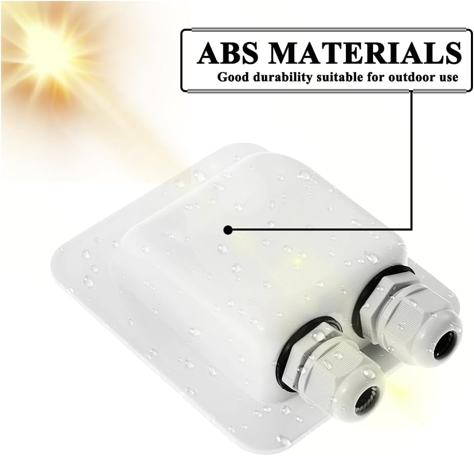 Link Solar Weatherproof ABS Solar Double Cable Entry Gland for All Cable Types 2mm² to 6mm² for Solar Project on Rv, Campervan, Boat