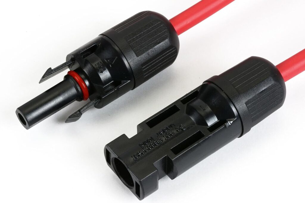 TEMCo 100 Red + 100 Black 10 AWG/Gauge Solar Panel Extension Cable with M/F Solar Connector Ends (Variety of Lengths Available)