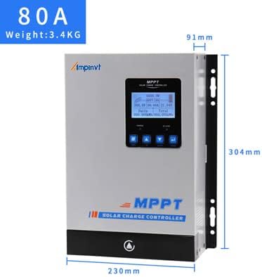 80 Amp MPPT Solar Charge Controller 48V 36V 24V 12V Auto, 80A Solar Panel Regulator Max Input Power 1100W-4500W, for AGM Sealed Gel Flooded Lithium Battery