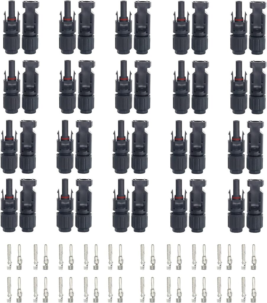 LiuTaoWMX 20 Pairs/40PCS Solar Connectors, IP67 Waterproof 1000V 30A Male  Female Solar Cable Connectors (12AWG-10AWG)