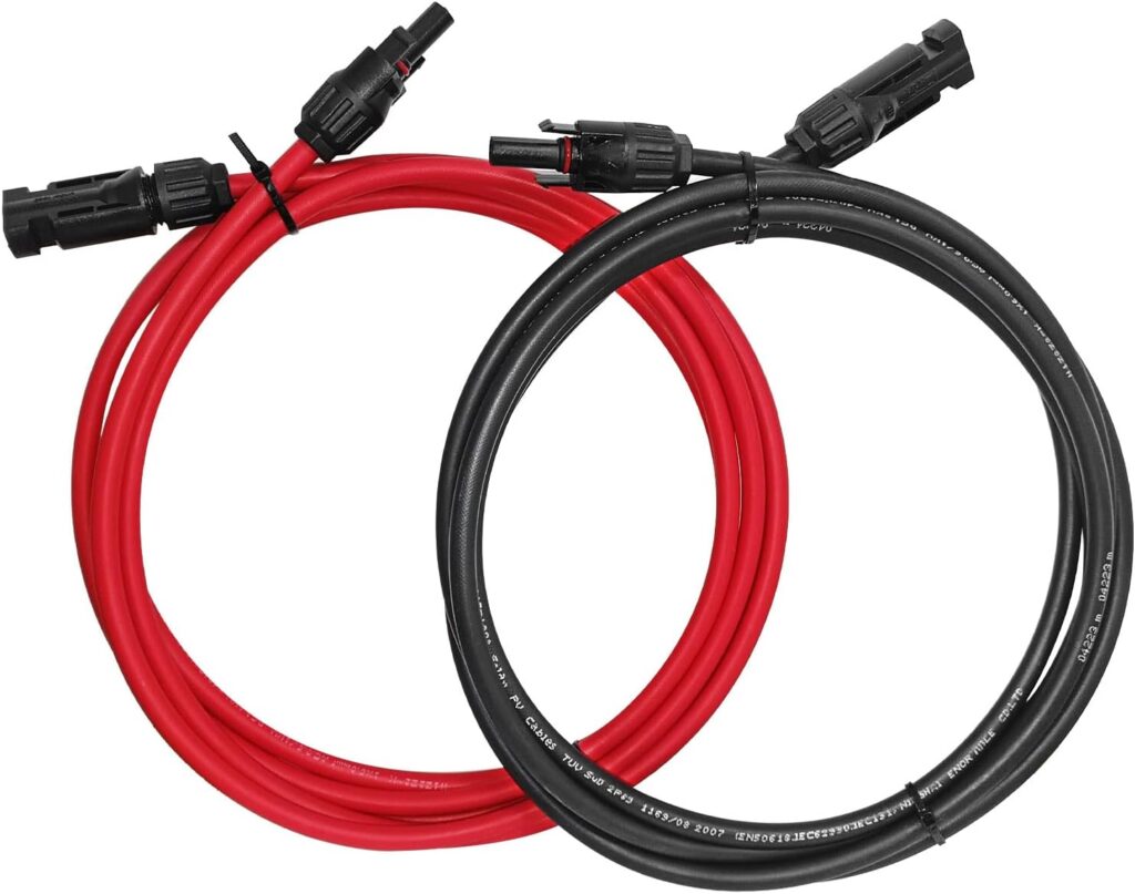 QILUCKY Professional Connection 10AWG 12AWG Solar Extension Cable red+Black 4mm²/6mm² Voltage Class 1500V. Mounted Solar Plug Male and Female Connectors for Solar Panel Wire (4mm² -12AWG, 3Ft.)
