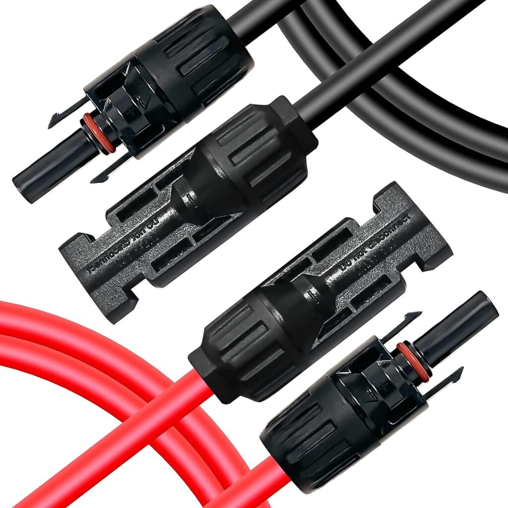 QILUCKY Professional Connection 10AWG 12AWG Solar Extension Cable red+Black 4mm²/6mm² Voltage Class 1500V. Mounted Solar Plug Male and Female Connectors for Solar Panel Wire (4mm² -12AWG, 3Ft.)