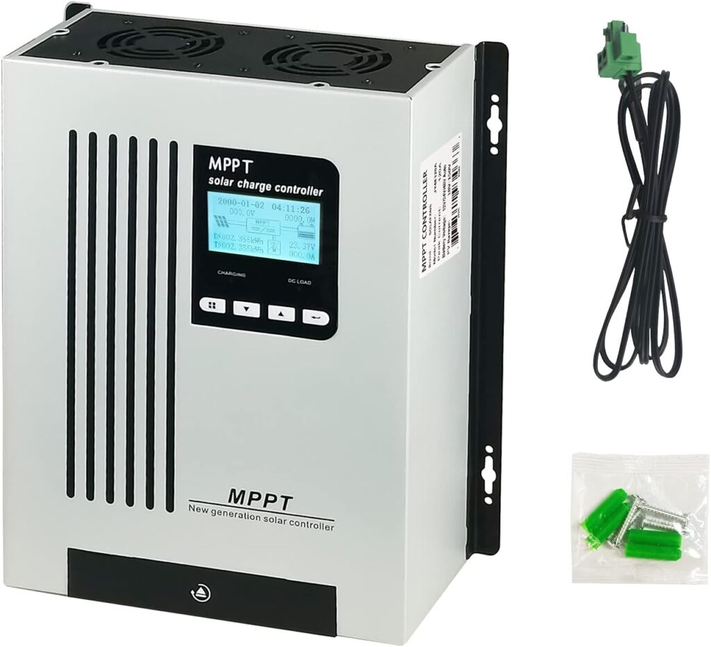 SOLAFANS 48V 120A MPPT Solar Power Charge Controller 12V 24V DC150V PV 6600W Support Lead Acid, Sealed, Gel, AGM, Lithium Battery with LCD Display Charging Status