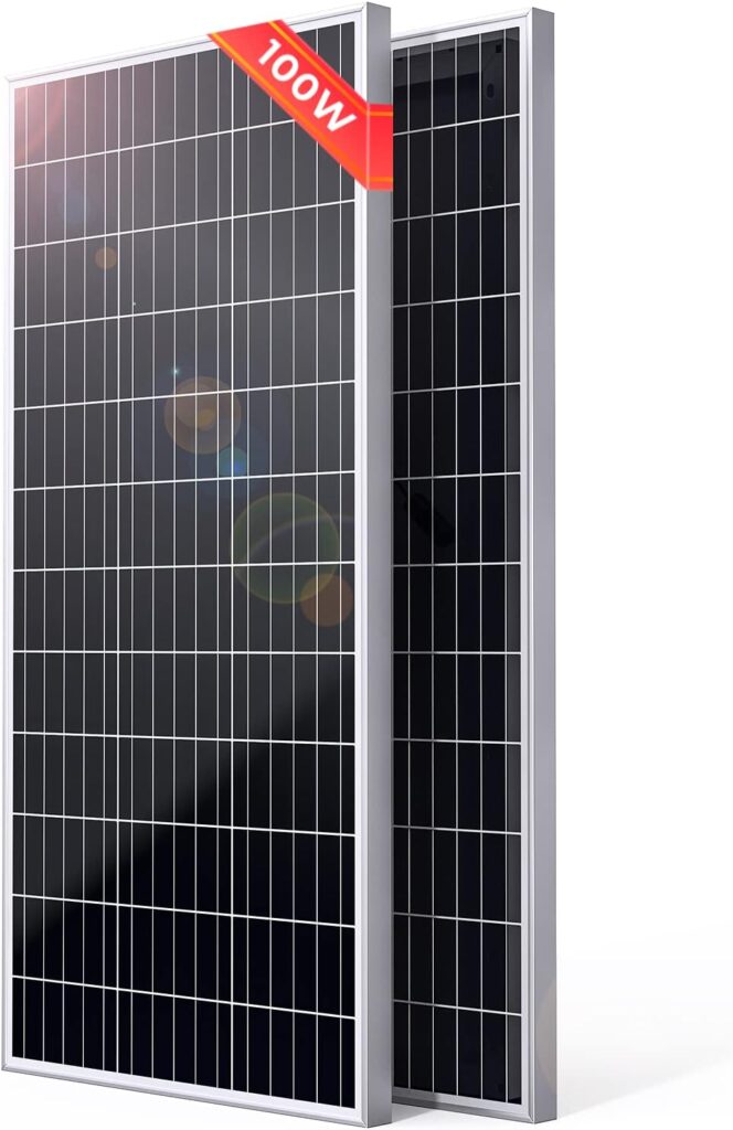 SUNTHYSIS 100 Watt Solar Panel, 12 Volt Monocrystalline Solar Panel, 22.2% High Efficiency Monocrystalline PV Module Power Charger for RV Marine Rooftop Farm Battery and Other Off Grid Applications