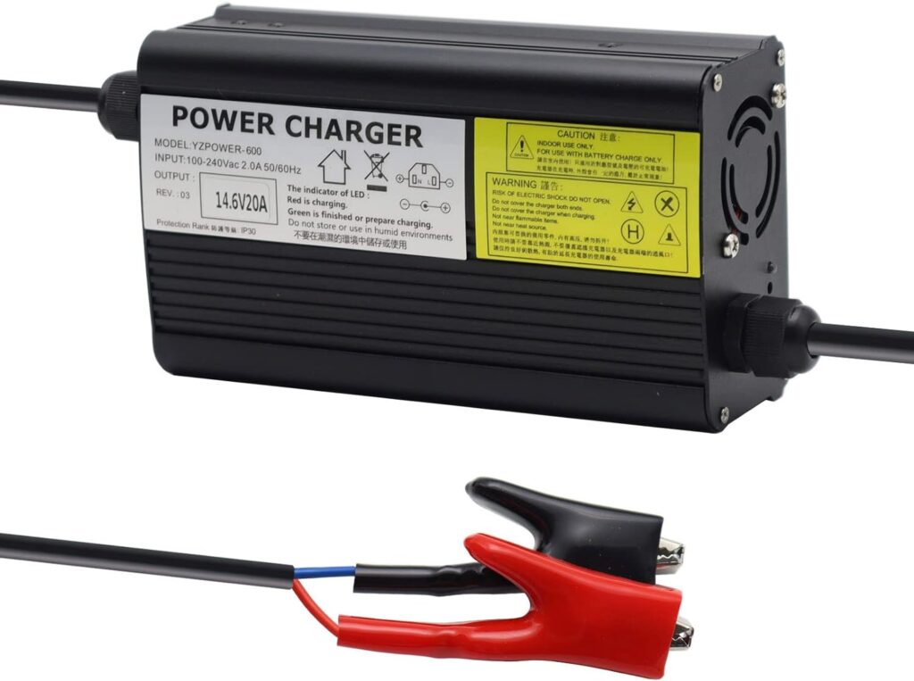12V Battery Charger, 14.6V 20A Lithium,LiFePO4,Lead-Acid(AGM/Gel/SLA..) Car Battery Charger,Trickle Charger, Maintainer/deep Cycle Charger,12V/20A for Boat,Motorcycle,Lawn Mower,Golf cart