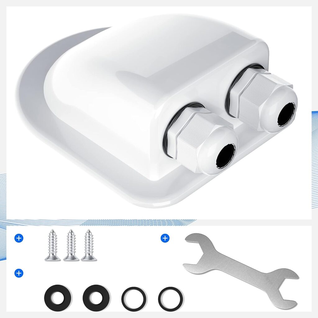 ABS Double Solar-Cable-Entry-Gland-Housing, Weatherproof Cable Entry Plate for All Cable Types 4mm² to 12mm² for Solar Project Installation on RV Camper Van Travel Trailer Boat Solar Panels