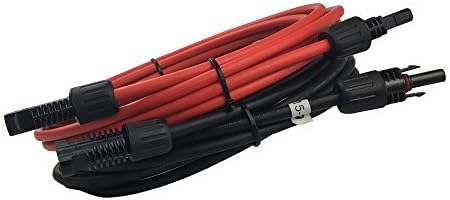 HQST 15 Feet 12AWG Solar Extension Cable with Female and Male Connector Solar Panel Adaptor Kit Tool (15FT Red + 15FT Black)