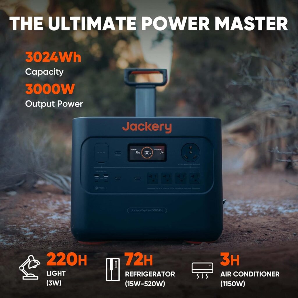 Jackery Solar Generator 3000 PRO 400W, 3024Wh Power Station with 2x200W Solar Panels, Fast Charging in 2.4 Hours, Intelligent BMS, 2xPD 100W Ports for RV Outdoor Camping  Power Outages Black, Orange