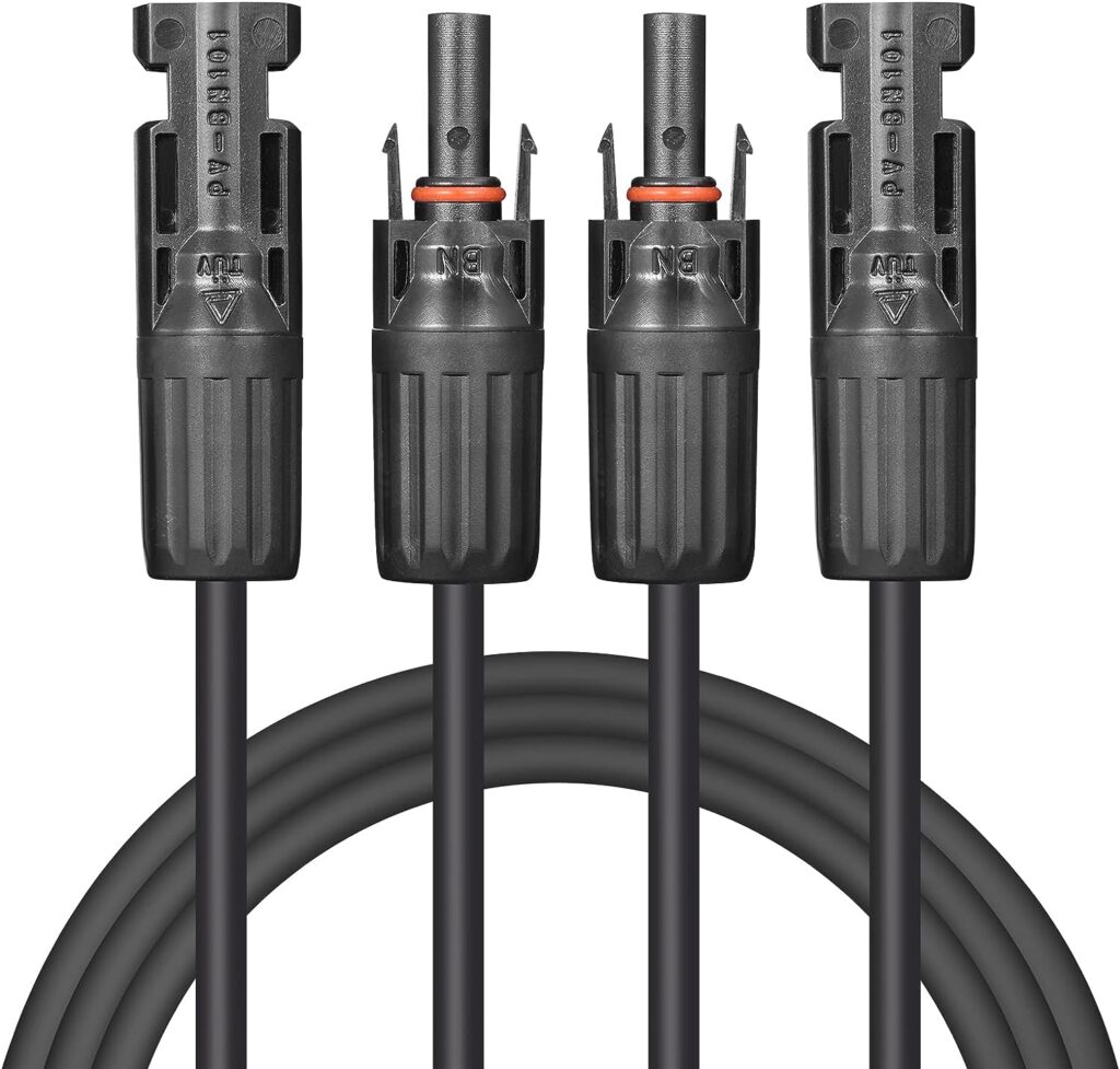 Solar Cable 30 Feet 2x10 AWG Twin Wire Solar Extension Cable, Copper Strand with Female and Male Connectors, Solar Panel Cable Wire  Adaptor for Home, Shop and RV Solar Panels.