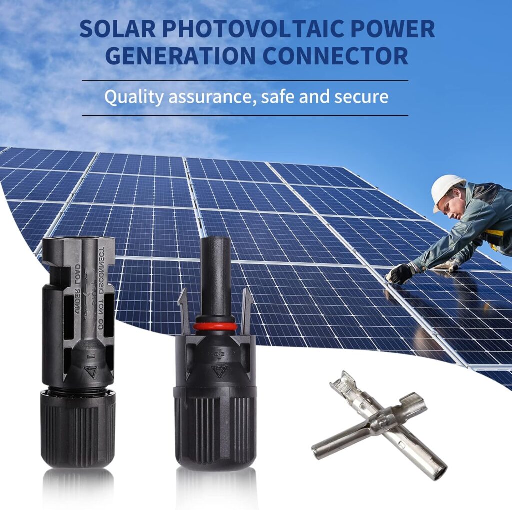 Teen Dream 12 PCS Solar Connectors Male/Female IP67 Waterproof Connectors with Spanners Solar Panel Cable Connectors (6 Pairs Solar Connector)