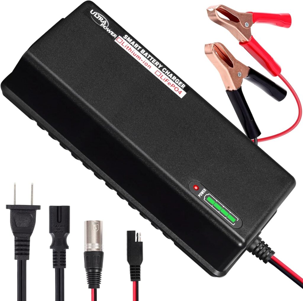 ULTRAPOWER 10-Amp High Power Smart Battery Charger,12.8V-14.6V Lithium LiFePO4 LiPO Battery Charger,Fast Charging and Activate BMS,Portable Battery Charger for Motorcycle,Golf Cart,UAV,Outdoor Power.