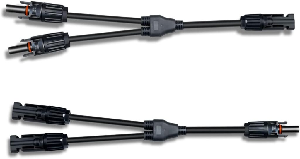 X-PREK Solar Panel Y-Branch Connectors,Parallel Adaptor Cable Combiner 2 to 1 Solar Wire Plug Tool Kit (1 Pair M/FF  F/MM)