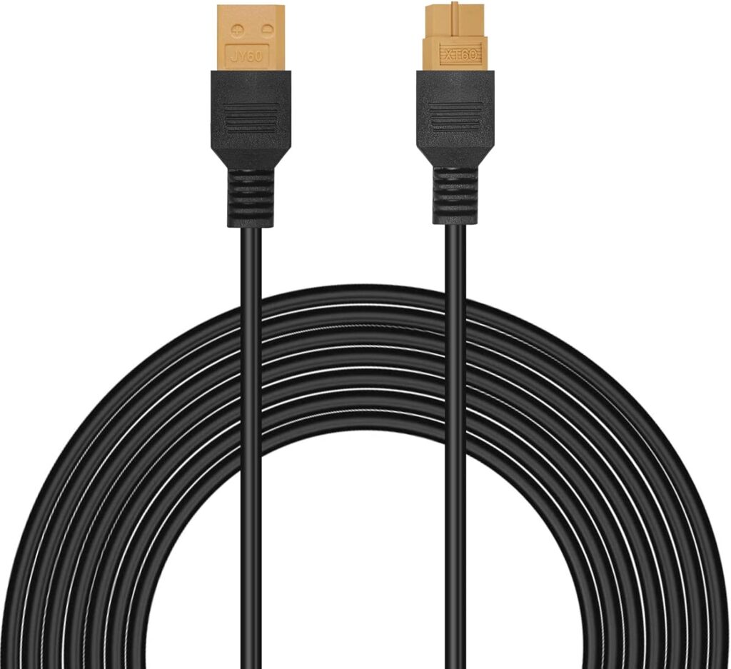 DOKIO XT60 Extension Cable 19.7 ft (6 m) for Flex Solar Panel Extension Setup with Male and Female Connectors