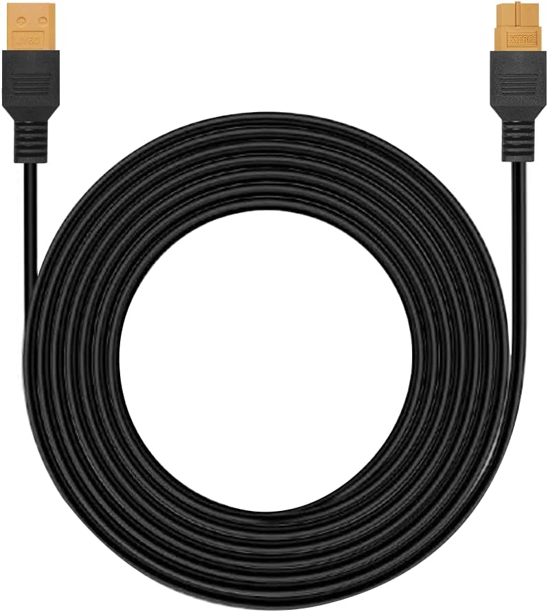 DOKIO XT60 Extension Cable 19.7 ft (6 m) for Flex Solar Panel Extension Setup with Male and Female Connectors