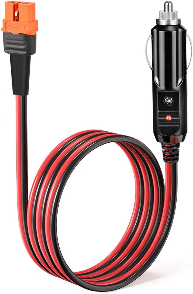 ELFCULB XT60i to Car Cigarette Lighter 14AWG 12V Cigarette Lighter Male Plug Connector Cable for Portable Solar Generator Power Station(5FT)