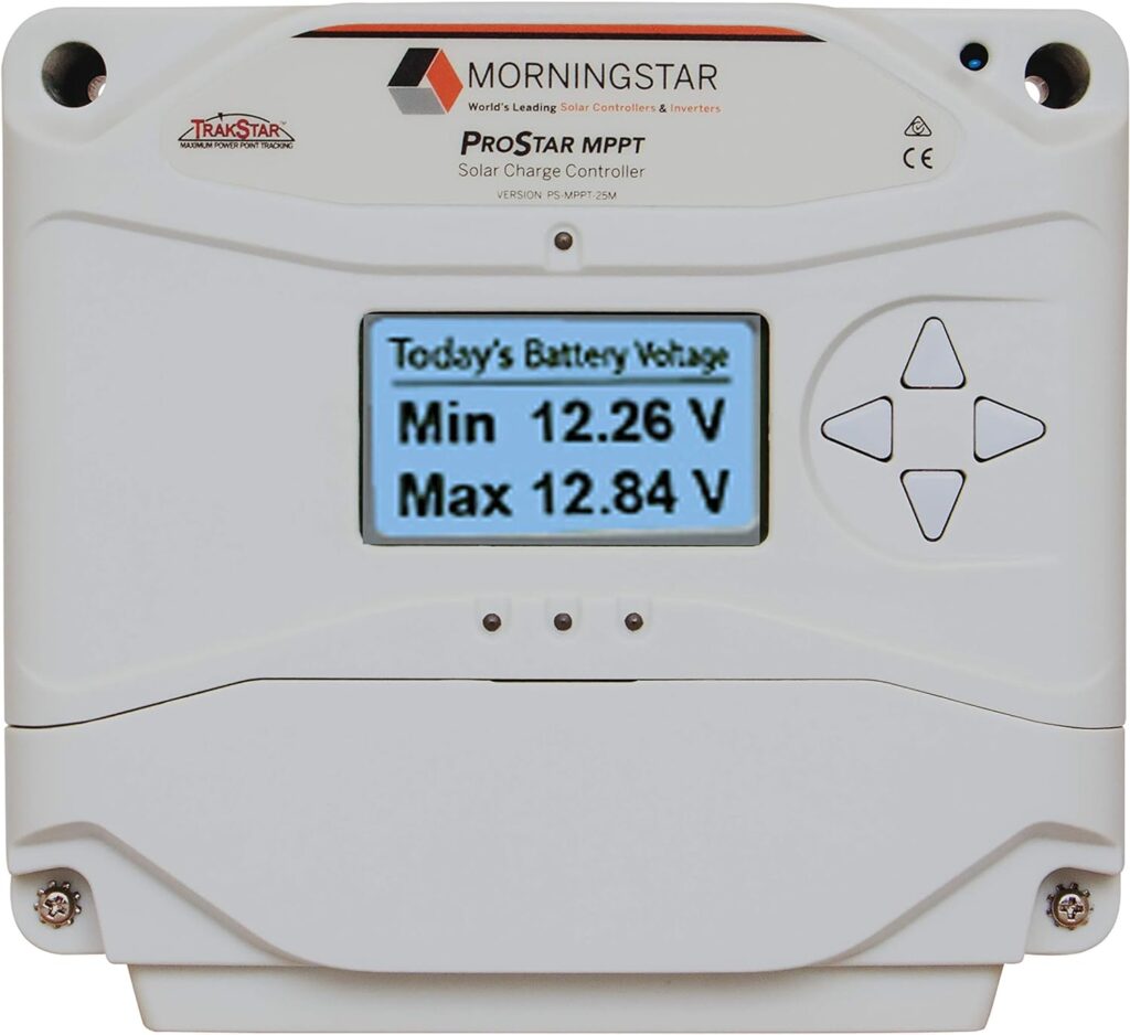Morningstar Prostar 30A PWM Solar Charge Controller 12V/24V Batteries, Solar Panel Controller Battery Controller Solar Controller 12V 24V, Lowest Fail Rate Charge Controller for Solar Panels (Display)