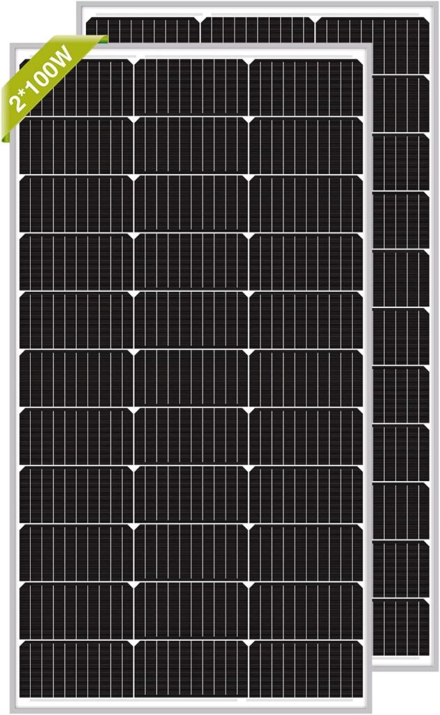 Newpowa 100 Watts Monocrystalline 100W 12V Solar Panel High Efficiency Mono Module RV Marine Boat Off Grid