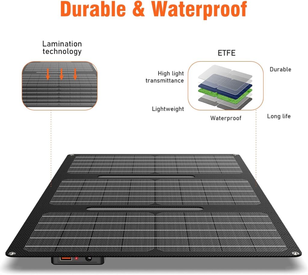 Portable Foldable Solar Panel Charger for Outdoor Camping Solar Battery Charger 12 Volt Waterproof High Efficiency Solar Panel Kit DC for Portable Power Station USB Solar Panel Battery Charger