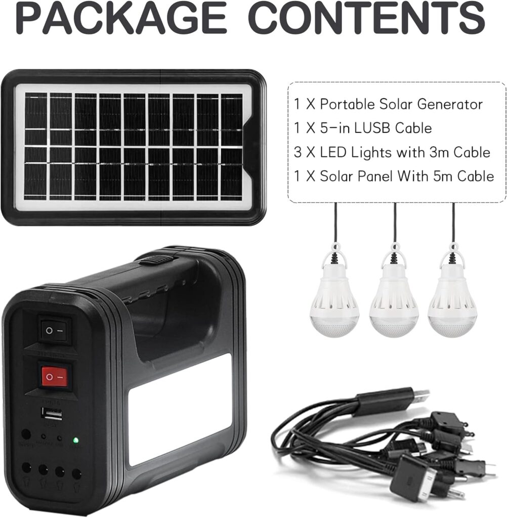 Solar Generator with Panels Included,Portable Power Station for Home Use,Portable Generator for Camping,Solar Powered Generator with Flashlight for Outdoors Travel Hunting Emergency