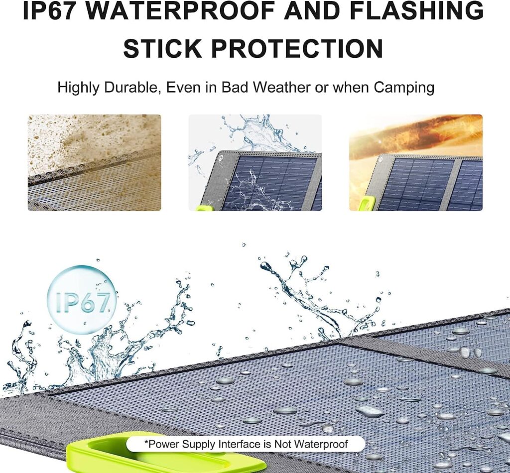 Solar Panel 200W, Foldable Solar Charger Kit, IP67 Waterproof for Portable Power Station, Off-Grid Power, Outdoor Adventures, Emergency and Camping