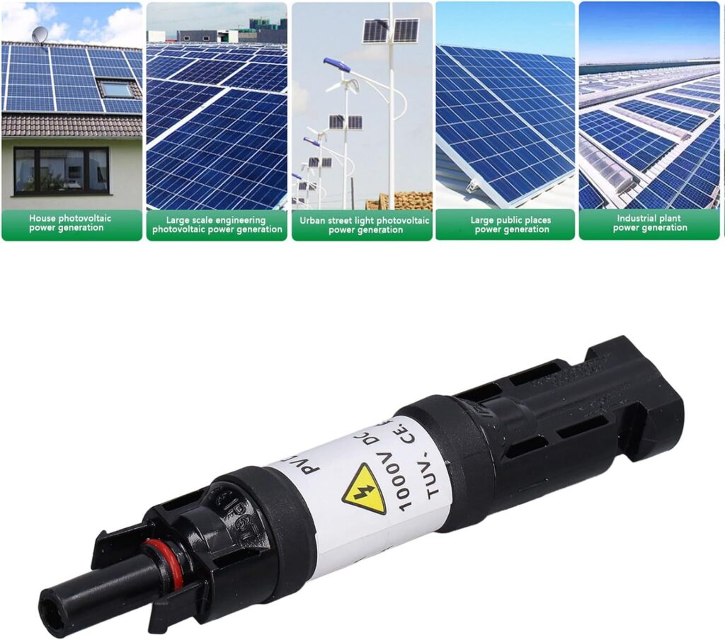 BORDSTRACT Solar Panel PV Connector with Built in 10/15/20/30A Diode, Male and Female IP67 Waterproof Panel Cable Blocking Diode Holder 1000V DC, Solar PV Fuse Connector(10A)