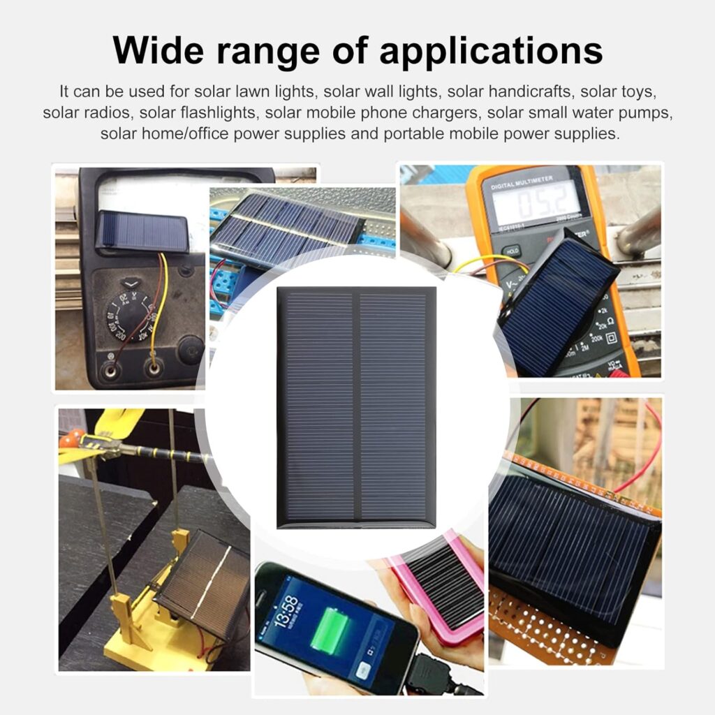 FellDen Micro Solar Panels with Wire, 5PCS 5V 200mA Photovoltaic Solar Cells Kit 110mmx60mm / 4.33x 2.36