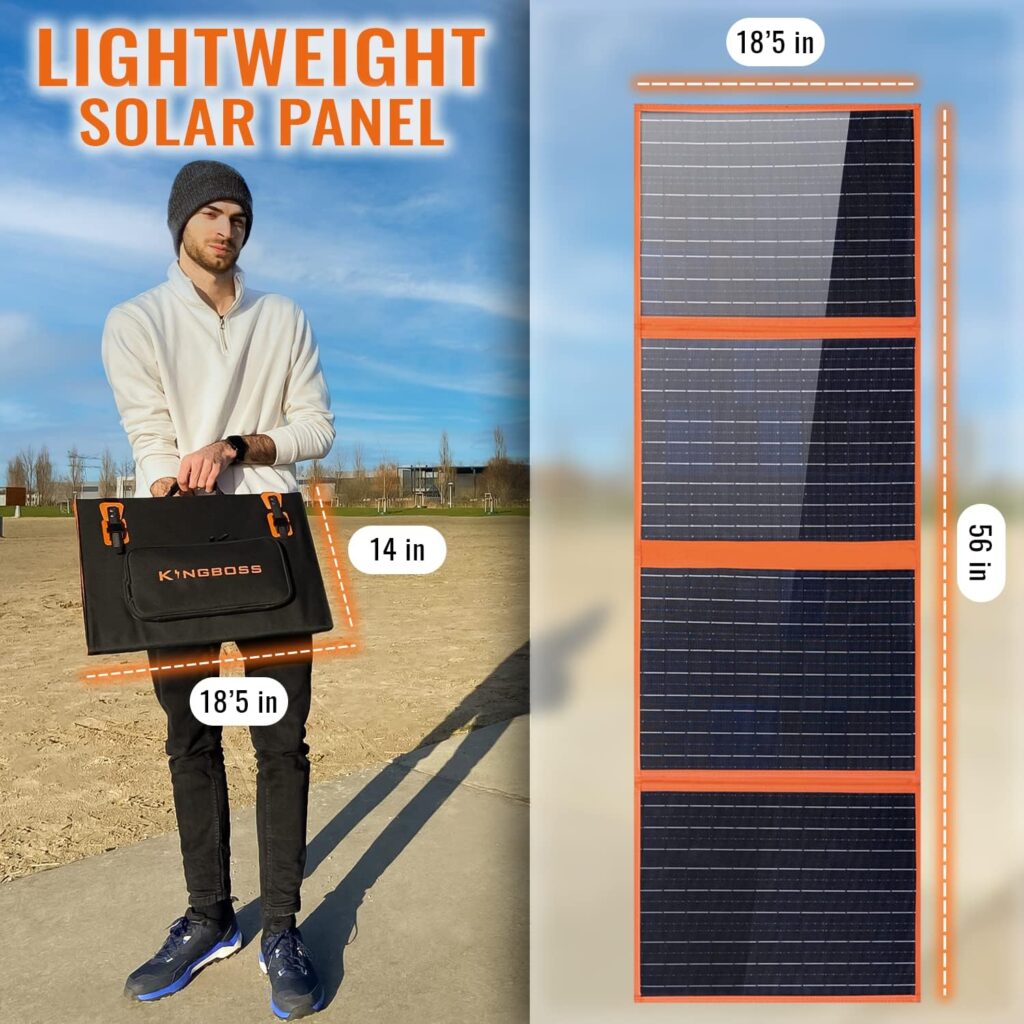 Folding Solar Panel - 120W Solar Panel for Camping, RV, and Off-Grid Adventures - Lightweight and Easy to Carry - Solar Briefcase Design for Travel Trailers, RV Batteries, and USB Devices