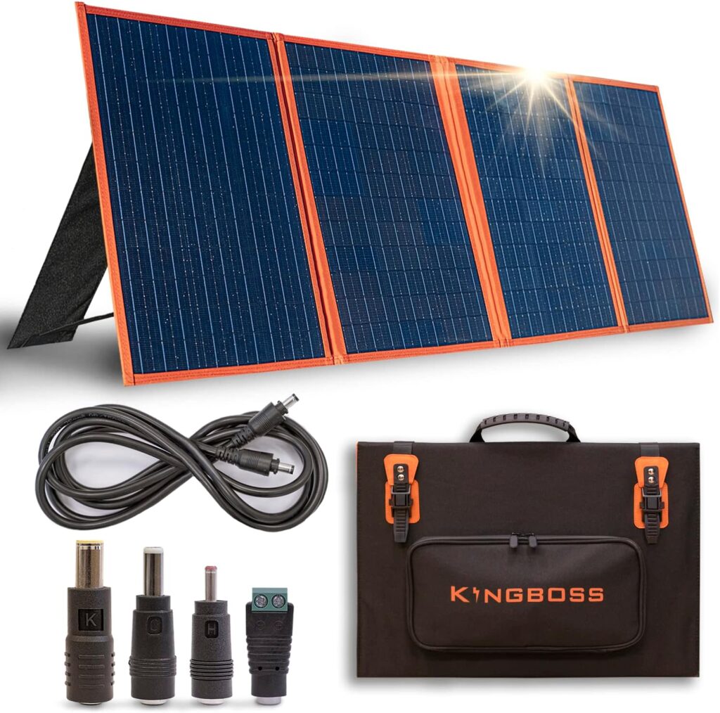 Folding Solar Panel - 120W Solar Panel for Camping, RV, and Off-Grid Adventures - Lightweight and Easy to Carry - Solar Briefcase Design for Travel Trailers, RV Batteries, and USB Devices