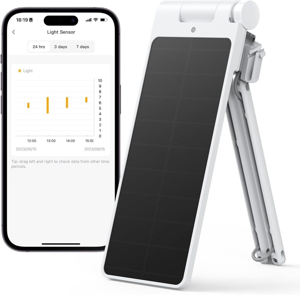 SwitchBot Solar Panel Charger for Curtain 3 - Performance Upgrade, Easy to Use, Support Low Light Charging, Smart Solar Panel Curtain 3 Rod/U Rail, Non-Stop Solar Power Supply