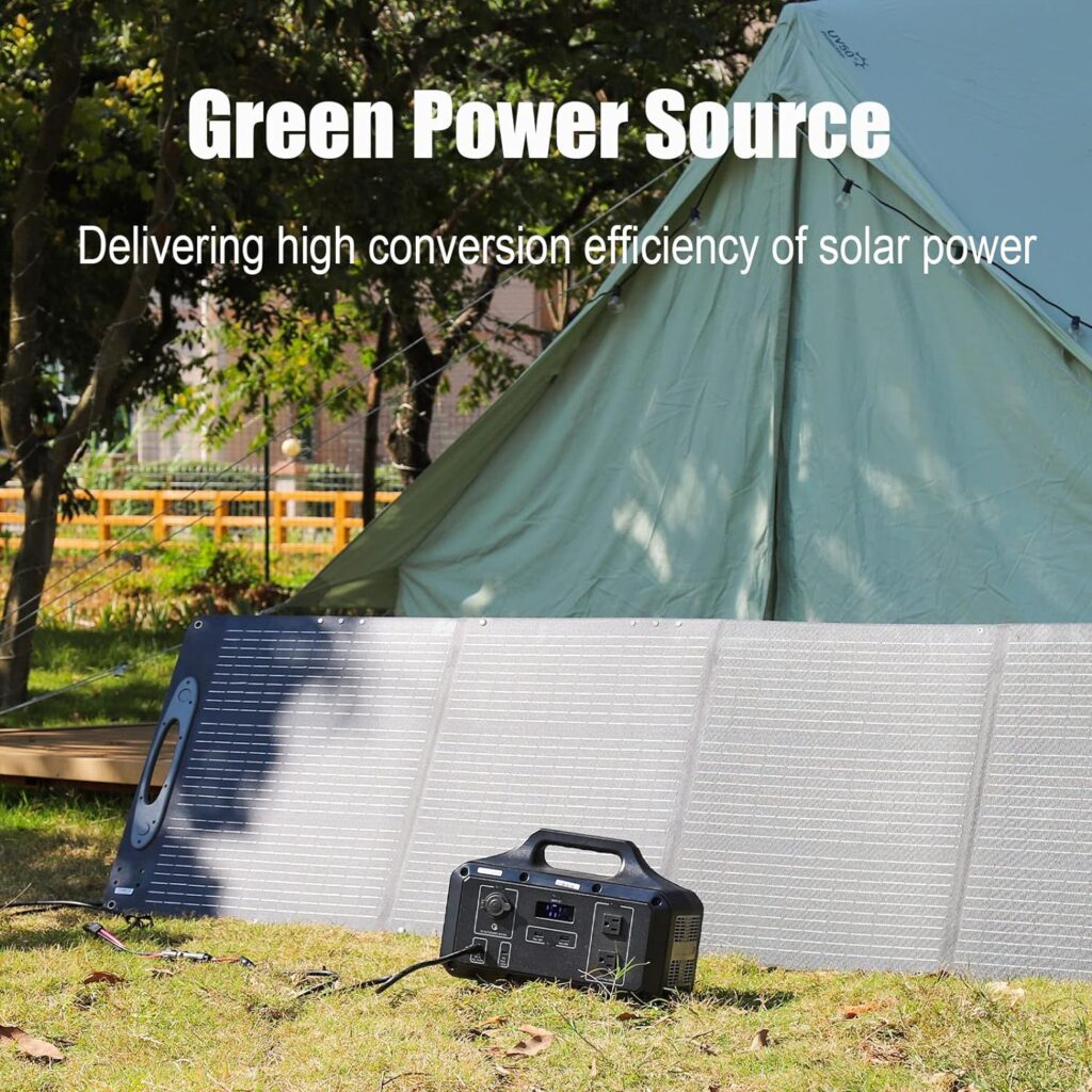 VDL Solar Generator 800W with 100W Solar Panel Included, 510Wh Portable Power Station, 800W AC Outlets, USB C PD 100W for Home Backup, RV Camping, Emergency