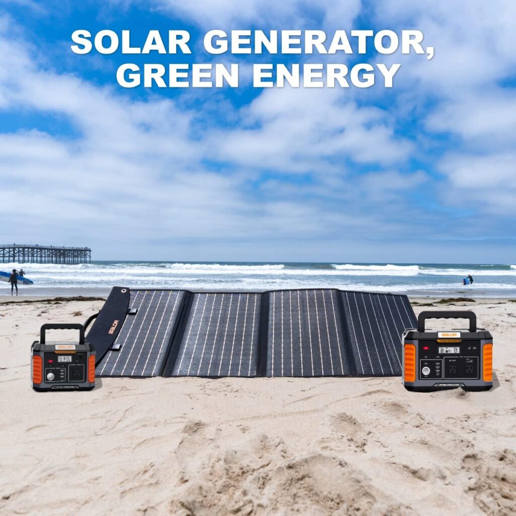 BALDR Solar Generator 500W, 400Wh Portable Power Station with 120W Solar Panel, Solar Power Generator Mobile Lithium Battery Pack for Outdoors Camping Emergency Supplies