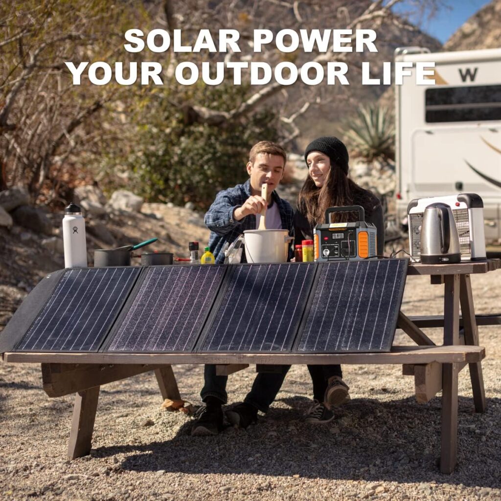 BALDR Solar Generator 500W, 400Wh Portable Power Station with 120W Solar Panel, Solar Power Generator Mobile Lithium Battery Pack for Outdoors Camping Emergency Supplies