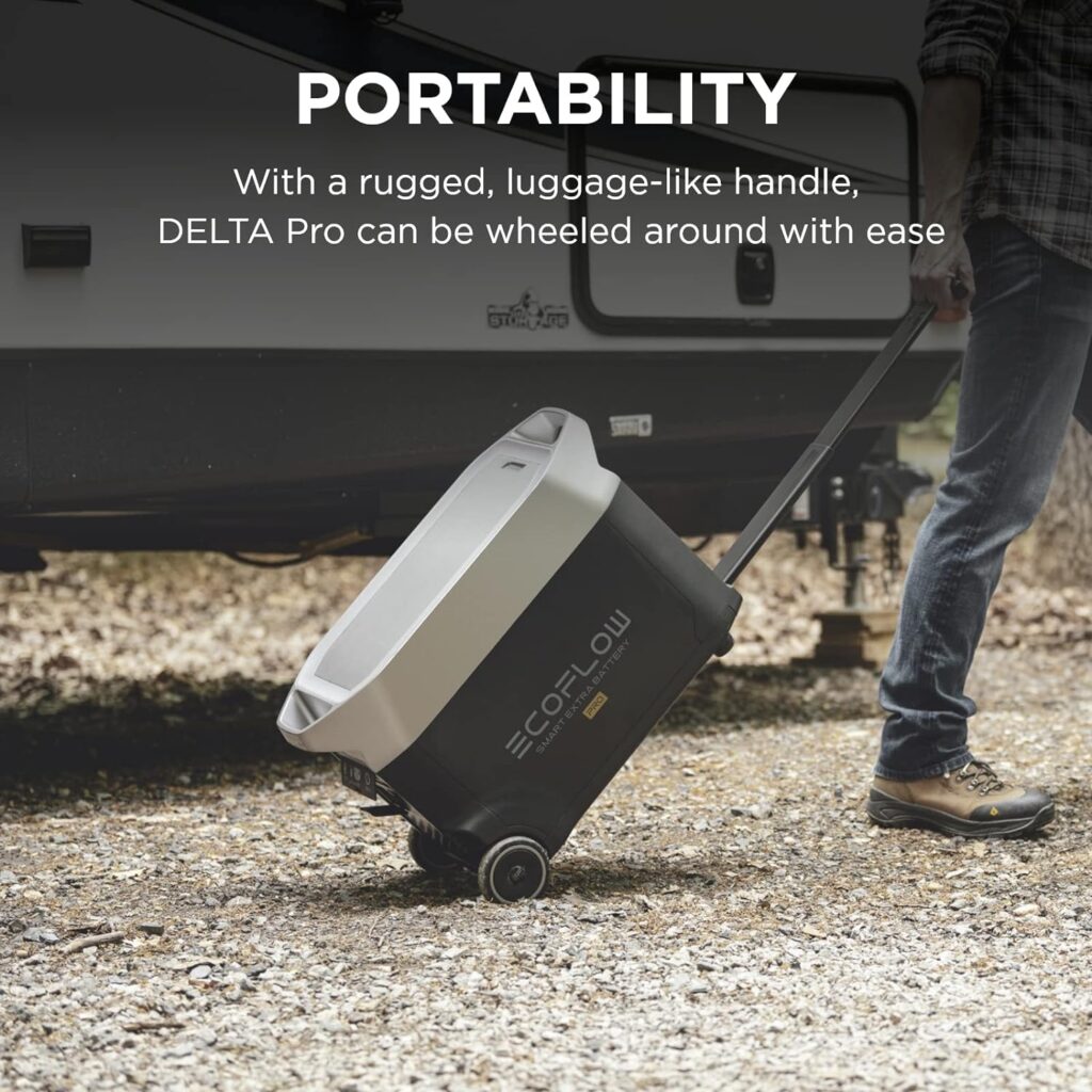 EF ECOFLOW Portable Power Station 3600Wh DELTA Pro, 2.7H to Full Charge, 5 AC Outlets, 3600W, 120V Lifepo4 Power Station with Expandable Capacity, Solar Generator for Home Use, Blackout, RV