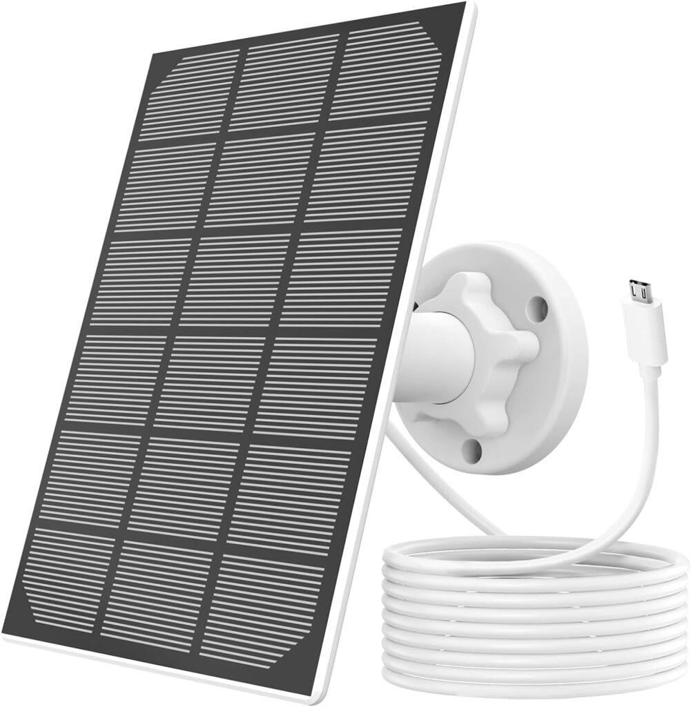 NETVUE USB Solar Panel for Sentry Plus DC 5V Security Camera (Not Work for Birdfy), Solar Panel Charger with 10 FT Charging Cable, IP65 Waterproof, Continuously Charging, 360° Adjustable Mounting