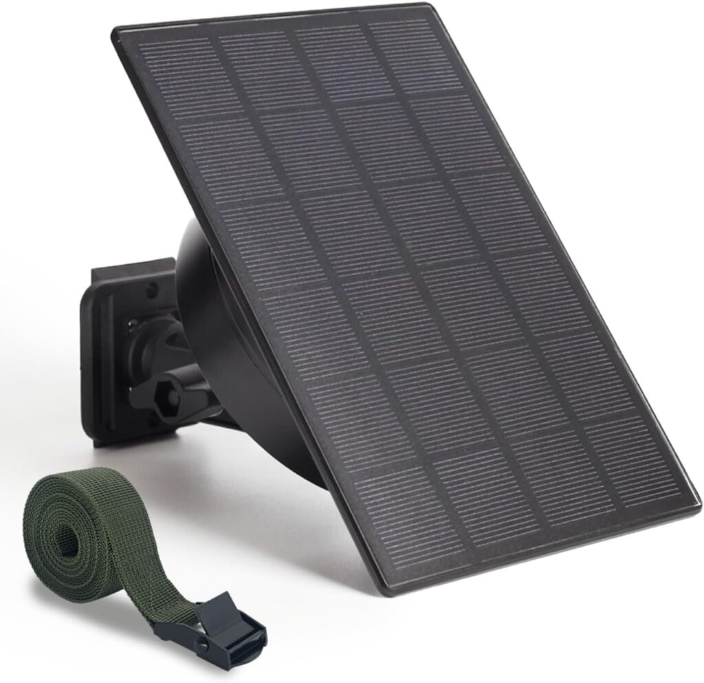 Upperosey 12V Trail Camera Solar Panel - 4W Solar Panel Battery w/ 5200mAh Li-ion Battery, Adjustable 6/9/12V  IP66 Rated, Solar Battery Charger Kit for Game Cameras (Includes Tree Mount  Strap*1)