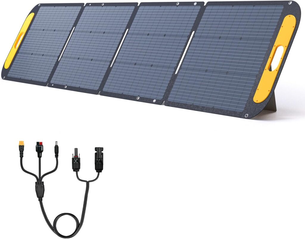 VTOMAN Portable Solar Panel for Power Station, 220W 19V Foldable Solar Panel w/Supporting Stand, High 23% Efficiency Monocrystalline Solar Cells for Backyard Trip Off Grid System (VS220)