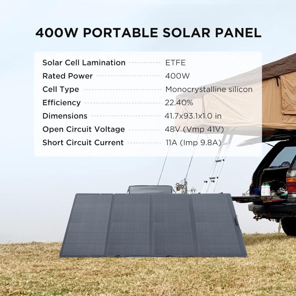 EF ECOFLOW RIVER 288Wh with 400W Solar Panel, Solar Generator 3x600W (X-Boost 1800W) AC Outlets, Portable Power Station for Outdoors Camping RV Hunting Emergency