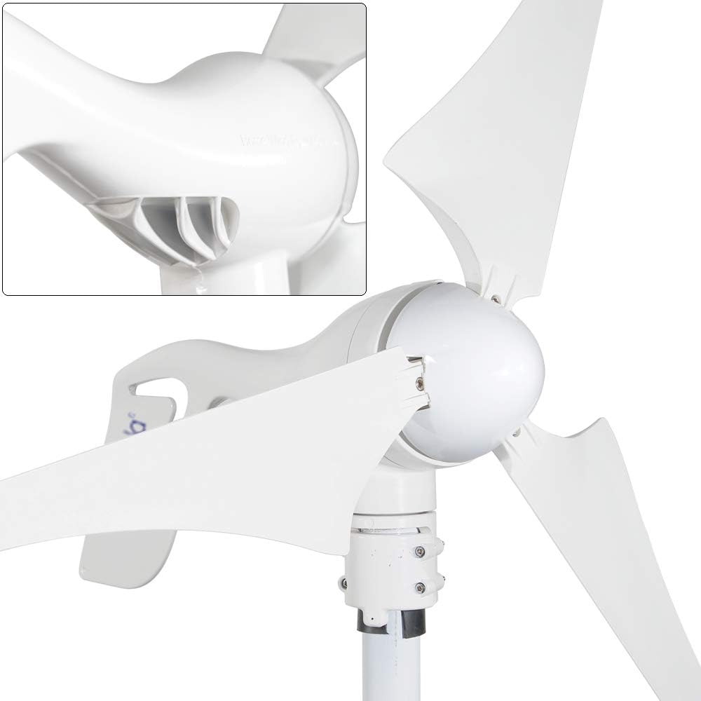 Pikasola Wind Turbine Generator 400W 12V with 3 Blade 2.5m/s Low Wind Speed Starting Wind Turbines with Charge Controller, Windmill for Home