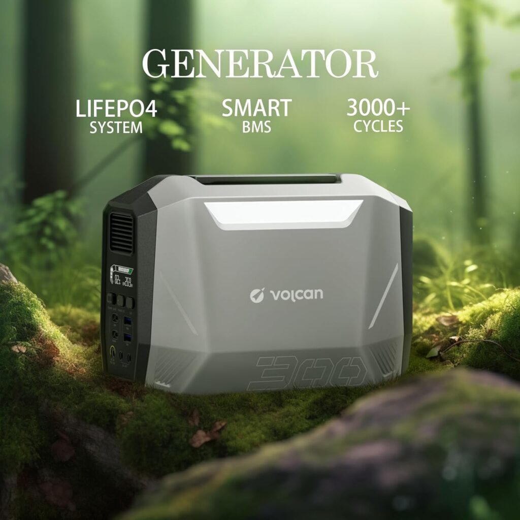 Portable Power Station - Outdoor Generator with Solar Panel 60W for Camping, 3000 Cycles,1.8-Hour Fast Charging - Lightweight - Ideal for Tailgating and Outdoor Events