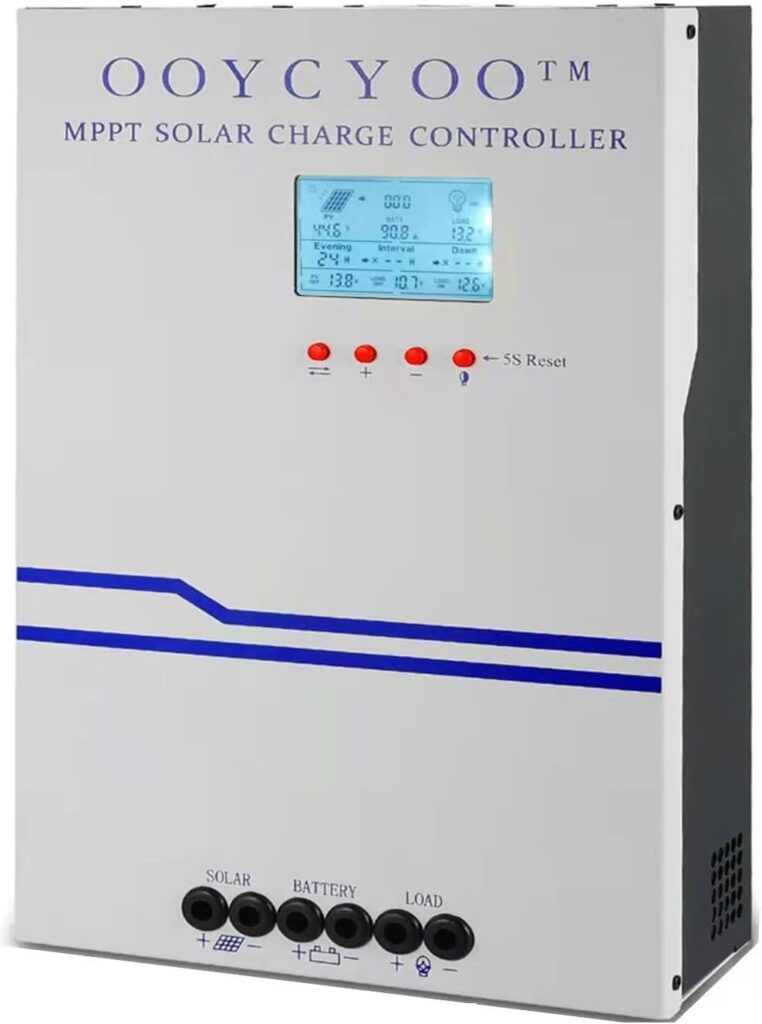 100 Amp MPPT Solar Charge Controller 24V 12V Auto, 100A Solar Panel Regulator Max Input Power 2500W, for AGM Sealed Gel Flooded Lithium Battery