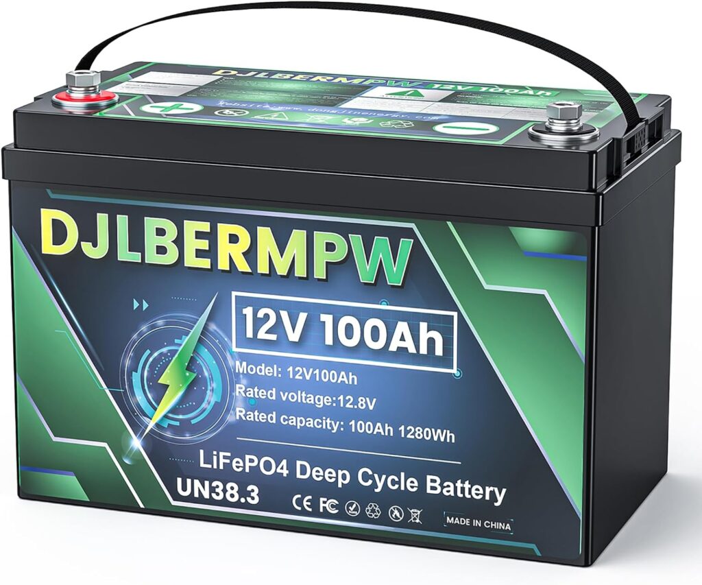 12V 100Ah LiFePO4 Lithium Battery, Deep Cycle Battery with Upgraded 100A BMS, Max 1280W Energy, Up to 15000 Cycles  10-Year Lifespan for RV, Marine, Solar, Trolling Motor, Camping, Off-Grid