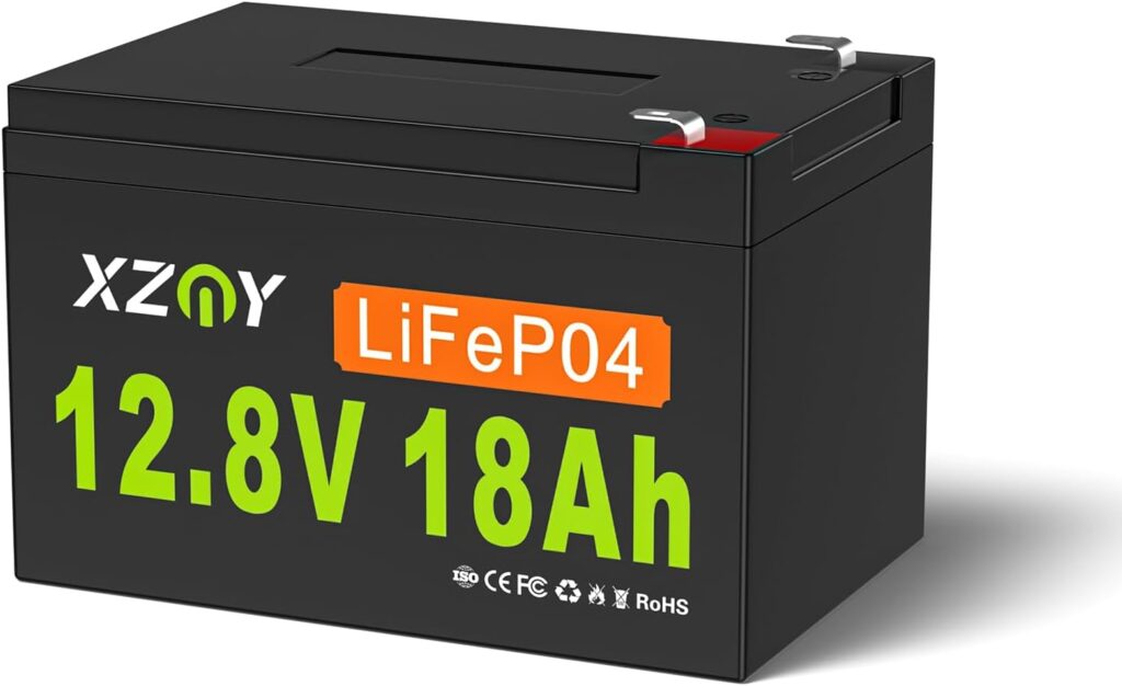 12V 18Ah LiFePO4 Battery, 5000+ Cycles 12V Lithium Battery Built-in 20A BMS, 12V 18Ah Deep Cycle Battery for Mobility Scooter Battery, Power Wheels, Garmin Fish Finder Battery, Lighting Supply