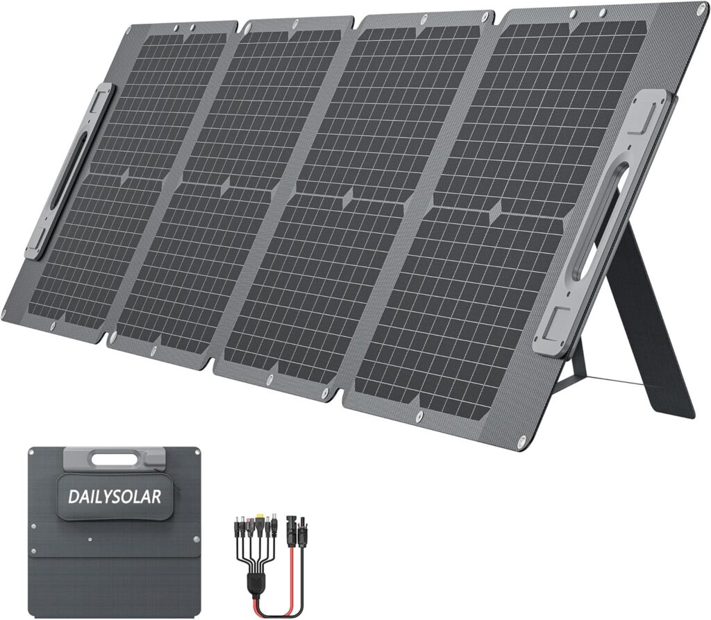 DailySolar 105W Ultra Lightweight Portable Solar Panel,100% Power Station Compatible, New Carbon Fiber Material, A-grade Premium High-Efficiency Monocrystalline PV Module, Ideal for Outdoor Camping,RV