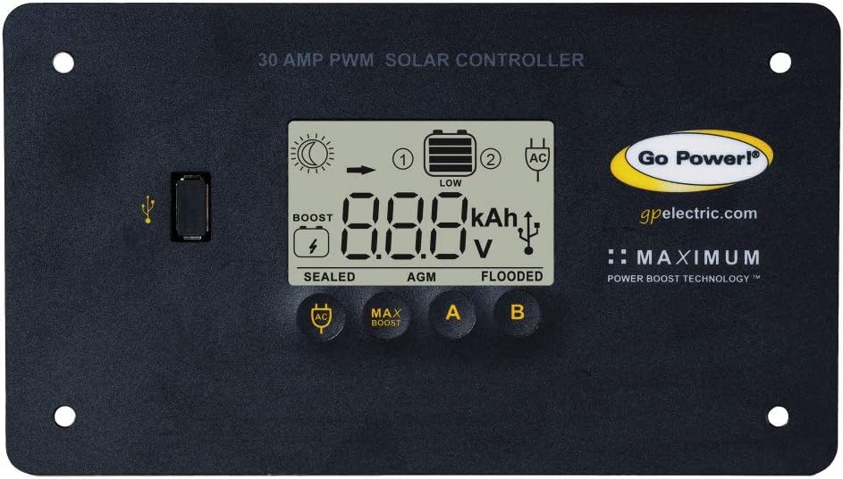 Go Power Go Power! By Valterra GP-PWM-30-UL Solar Controller - 30A, Digital , Black