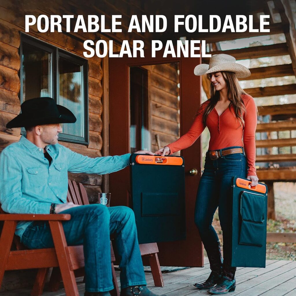 Jackery SolarSaga 100X Portable Solar Panel for Explorer 240/300/500/1000/1500 Power Station, Foldable PERC Solar Cell Solar Charger with USB Outputs for Phones (Cant Charge Explorer 440/ PowerPro)