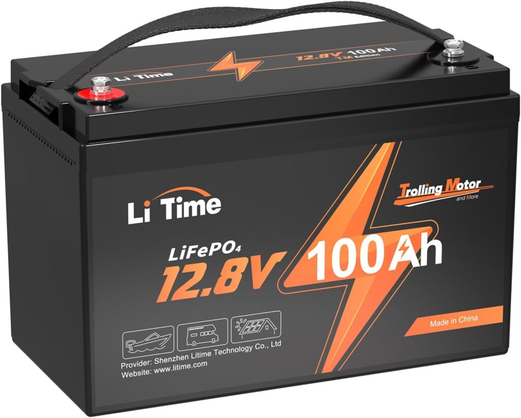 LiTime 12V 100Ah TM LiFePO4 Lithium Battery, Low-Temp Protection Group 31 Lithium Battery, Built in 100A BMS, Up to 15000 Deep Cycles, Perfect for Trolling Motors, Boat, Marine, RV, Solar, etc.