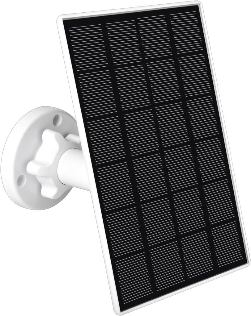 Solar Panel Charger for Stick Up Cam Battery/Spotlight Cam Battery, DC Barrel Plug Solar Panel with 5V 3.5W Continuously Charging, 13ft. Charge Cable(White, 1-Pack)