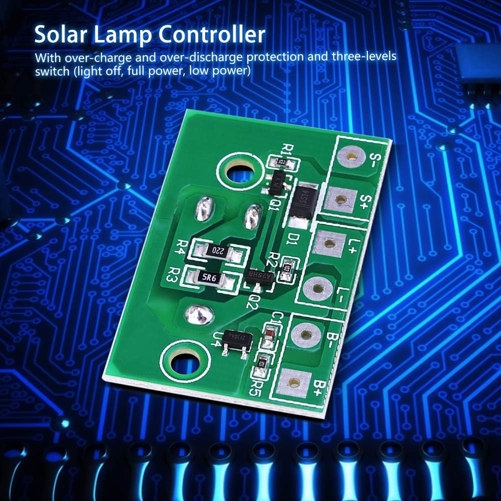 Solar Power Charging Module Solar Lamp Controller 3.7V Lithium Battery Control Circuit Board with ON/Off Light Control