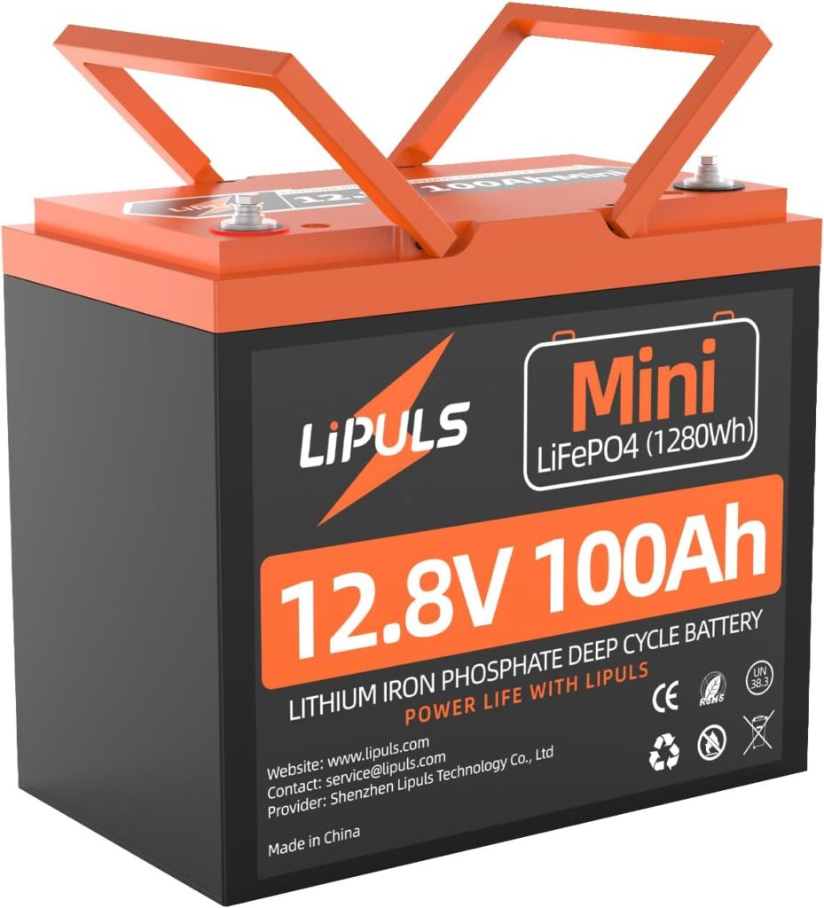 12V 100Ah Mini LiFePO4 Lithium Battery, Deep Cycle Battery with Upgraded 100A BMS, Max 1280W Energy, Up to 15000 Cycles  10-Year Lifespan for RV, Solar Panel, Trolling Motor  Camping